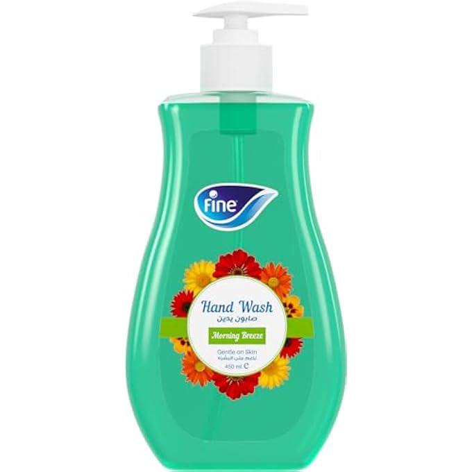 Fine LIQUID HAND WASH, 450ML BOTTLE MORNING BREEZE SCENT - Image 1